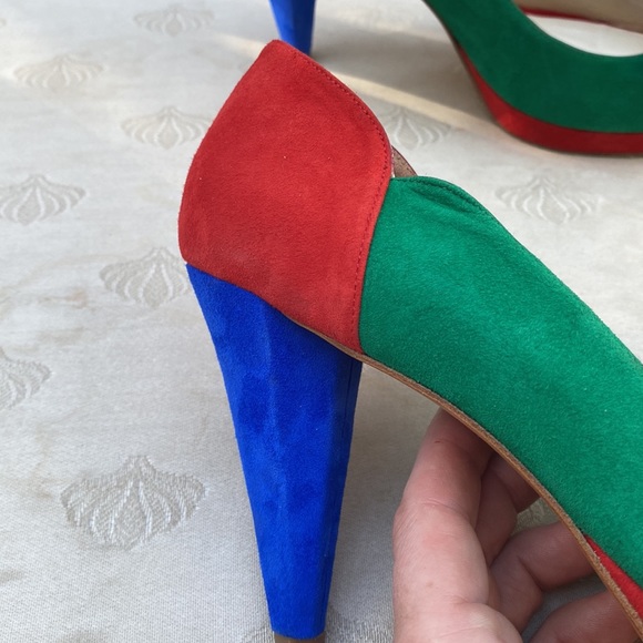 Sacha London Suede Colour Block Heels - Picture 5 of 9
